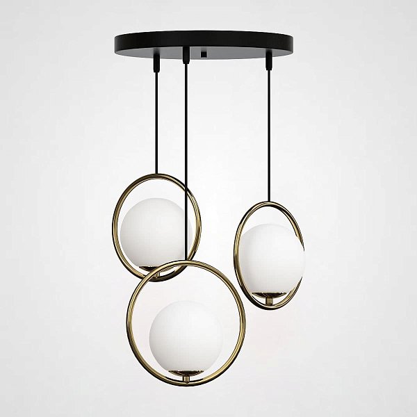 Подвесной светильник HOOP-TRIO Латунь, Круг, Диск by ImperiumLoft