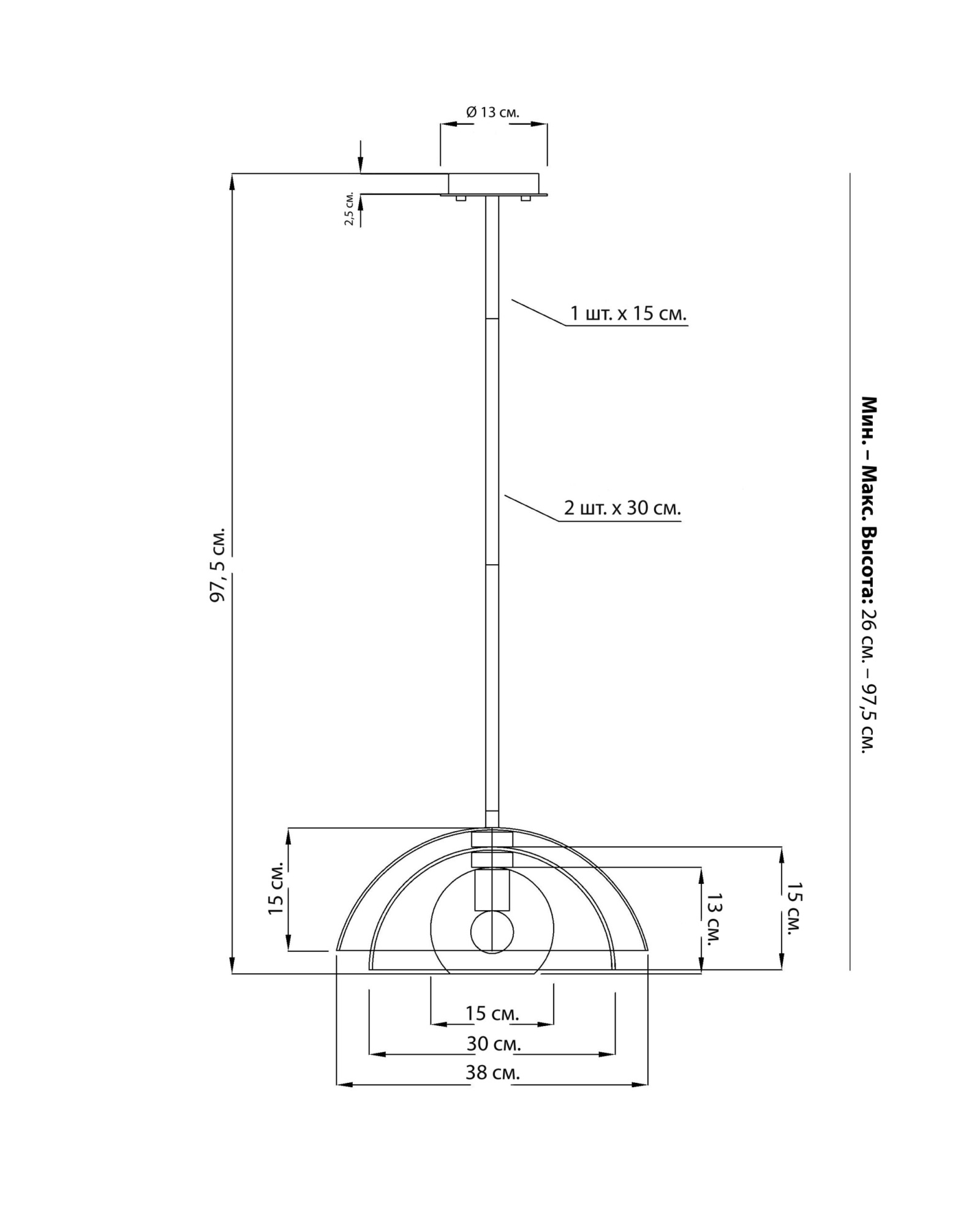 Золотой подвесной светильник Хатфилд Louvre Home LHLPN060424SWL
