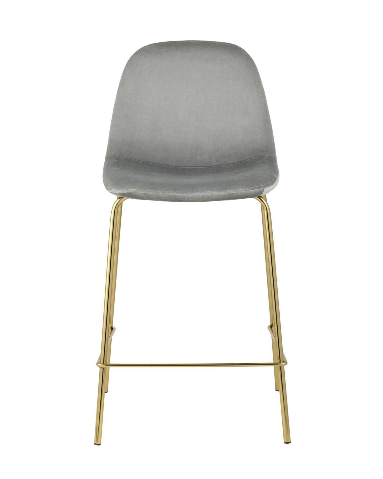 Стул полубарный Валенсия велюр серый золотые ножки Stool Group