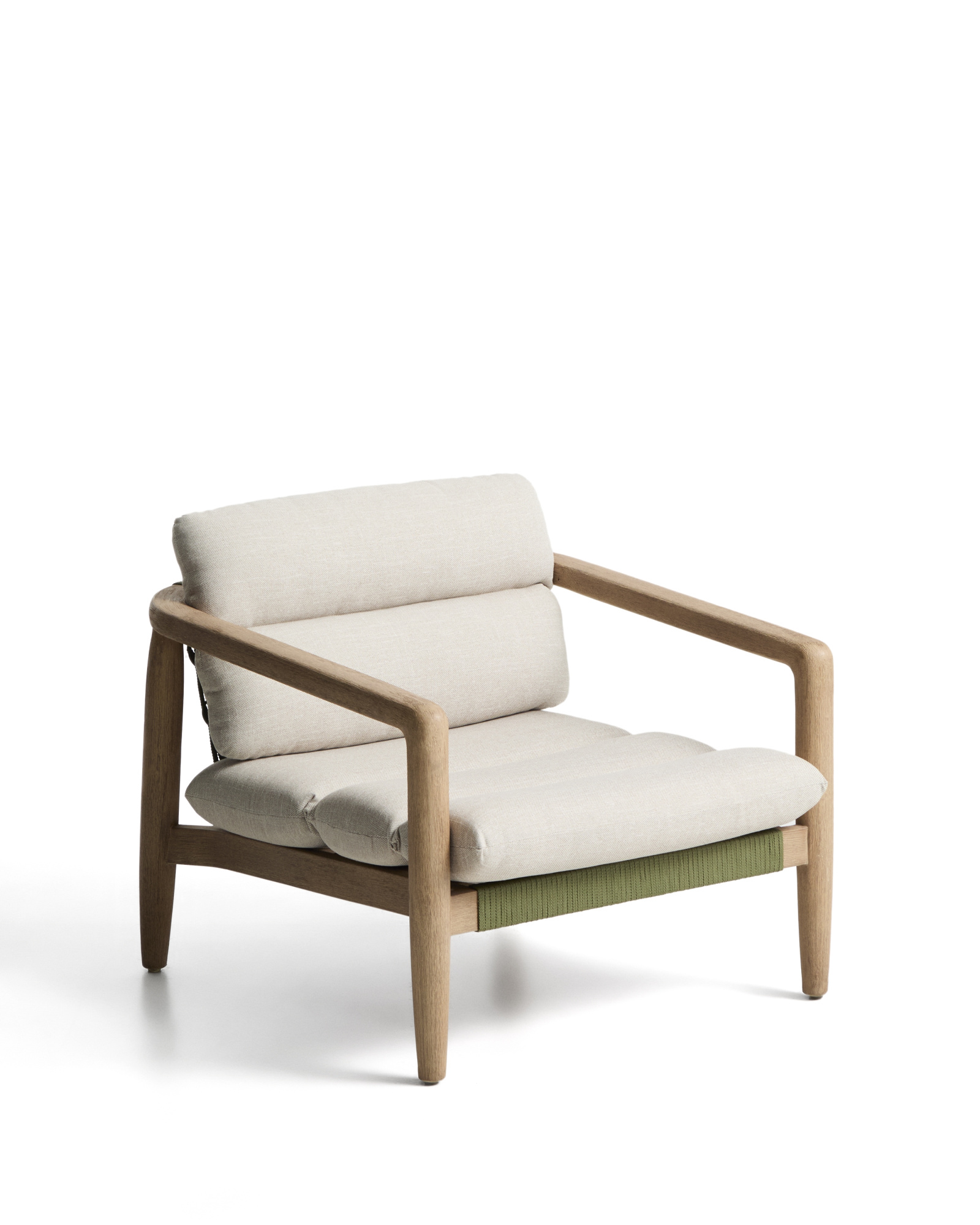 Уличное кресло Menfi из массива акации и зеленой веревки La Forma 482299