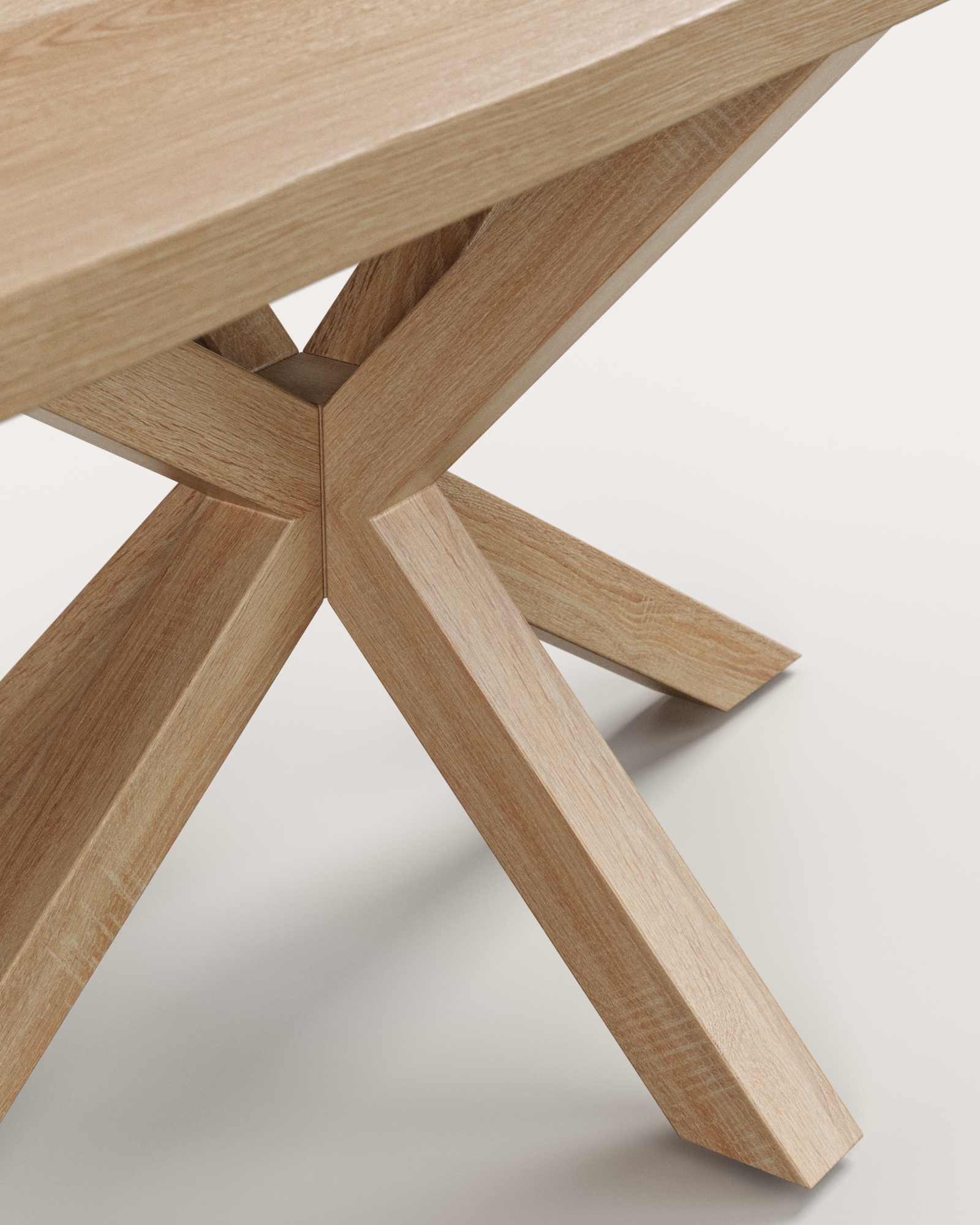 Стол Argo из беленого дубового шпона и стальных ножек с имитацией дерева, 180 x 100 см La Forma 463661