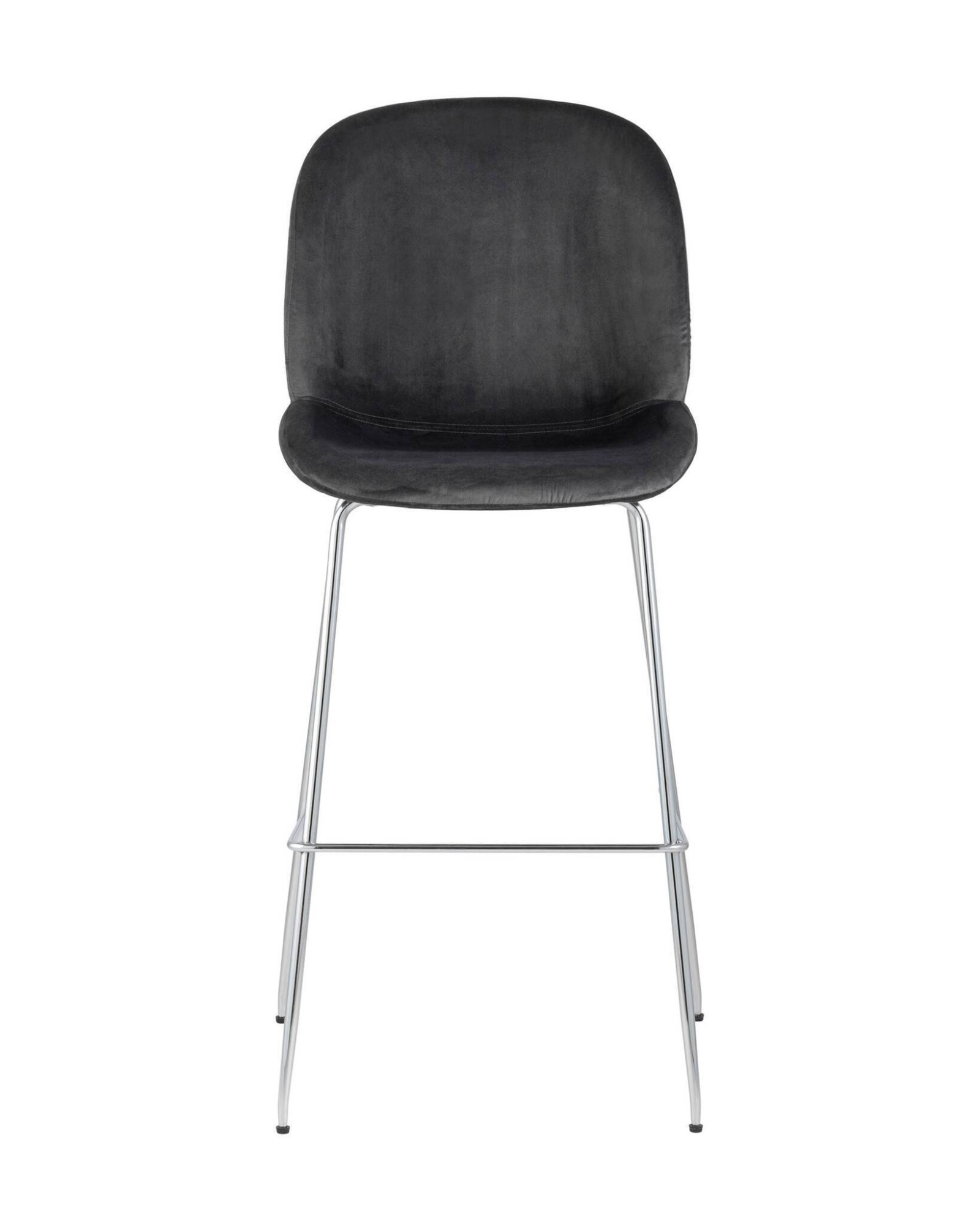 Стул барный Beetle со спинкой серый хромированные ножки Stool Group
