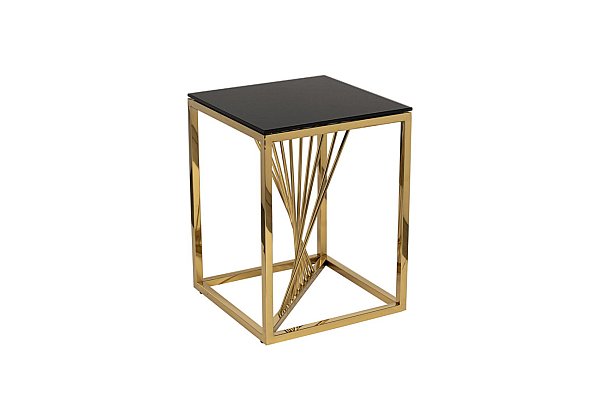 Столик журнальный черное стекло/золото Garda Decor 13RXET8083M-GOLD