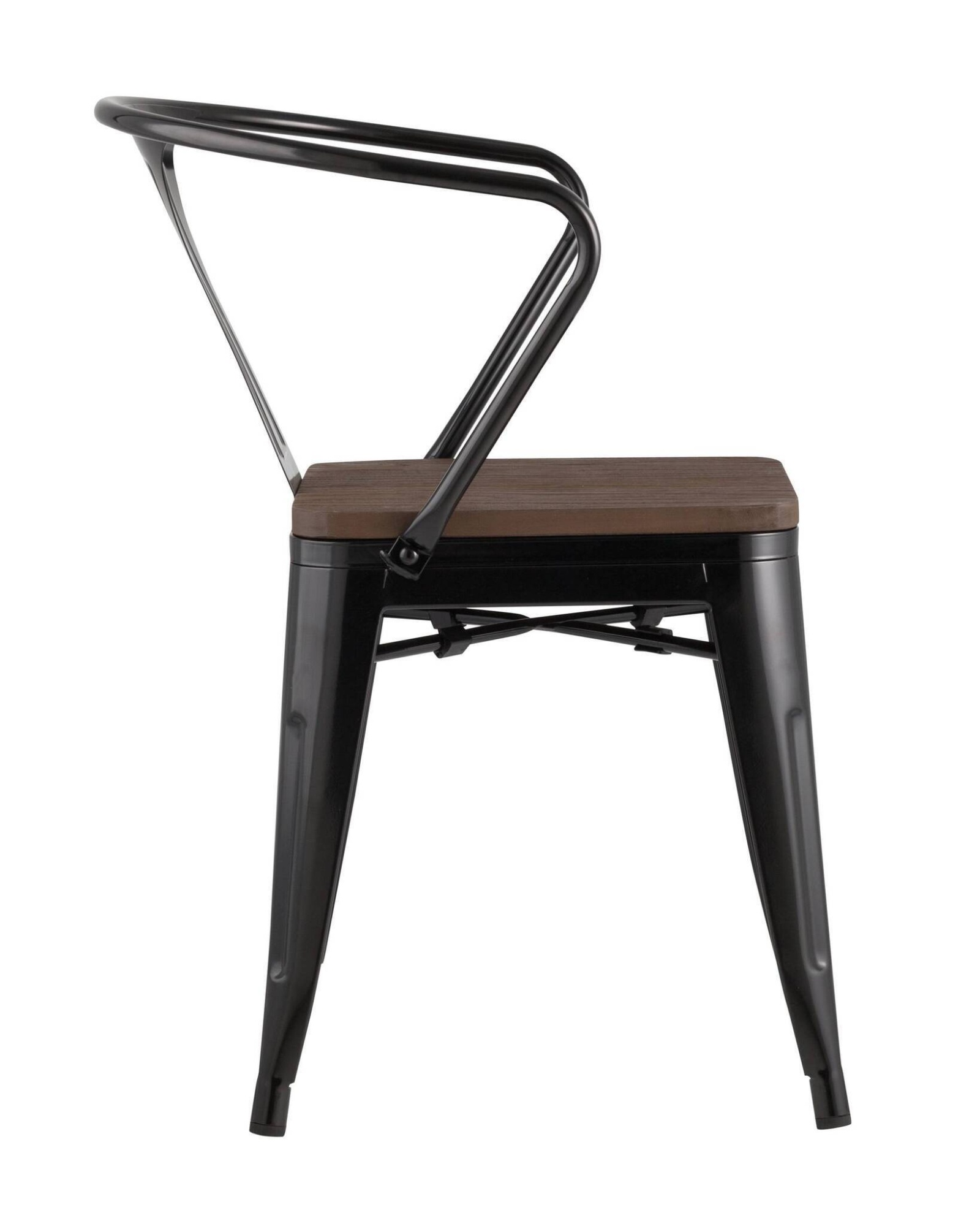 Стул TOLIX ARM WOOD с подлокотниками черный Stool Group
