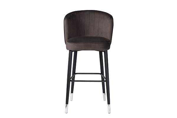 Стул барный велюровый серо-коричневый Garda Decor 30C-309W SER