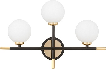 Настенный светильник Lumina Deco LDW 6033N-3 BK+F.GD