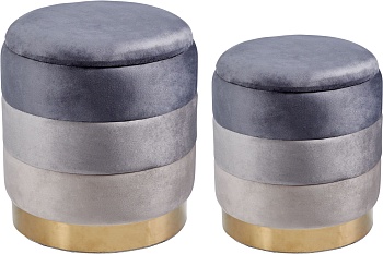 Пуфы с крышкой, набор Glasar 49-333/BM
