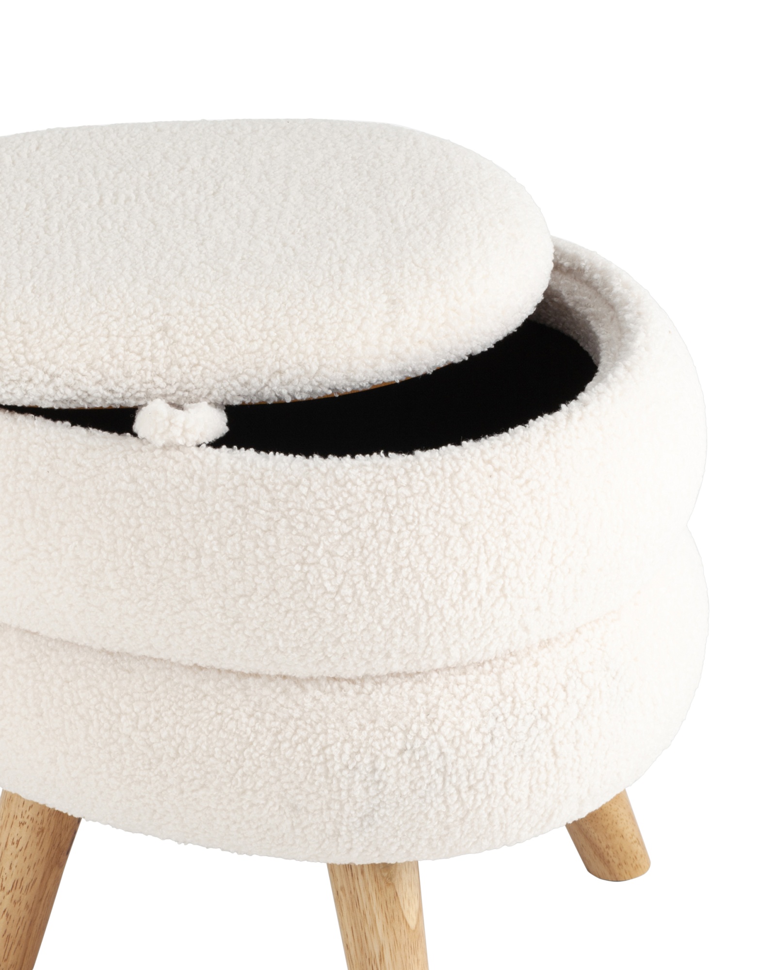 Пуф с ящиком Винни M тедди белый Stool Group