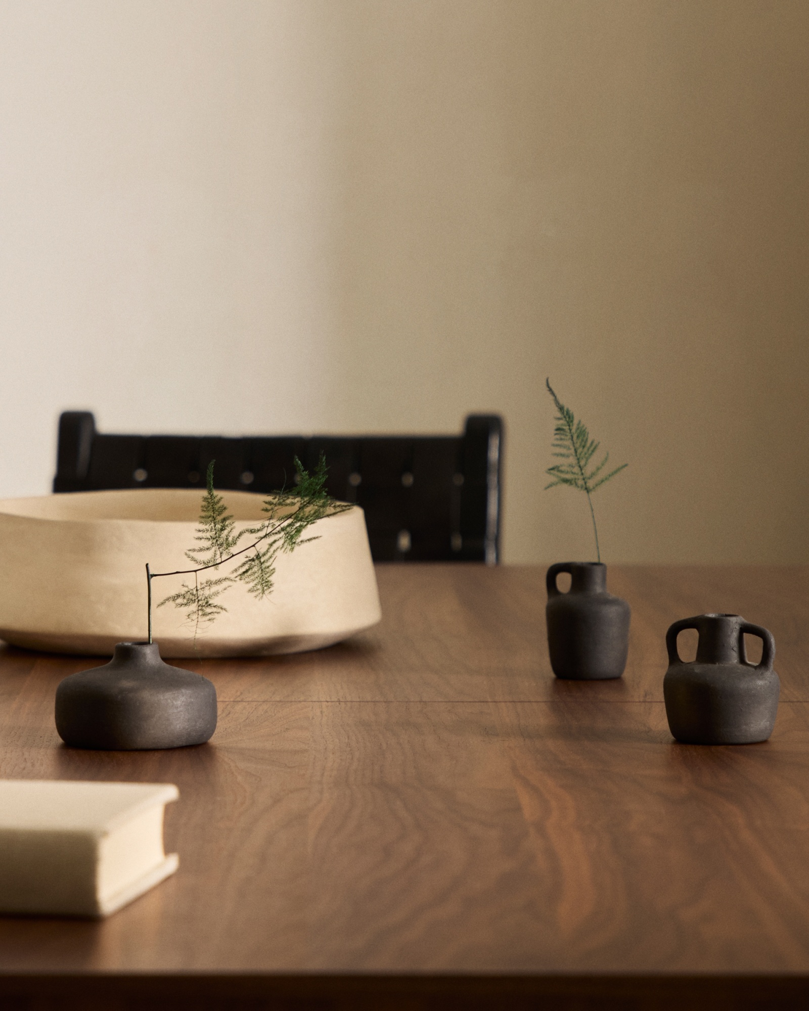 Sofra Набор из 3 терракотовых ваз с черной отделкой, 6 см / 7 см / 10 см La Forma (ex Julia Grup)