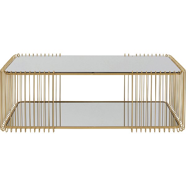 Стол кофейный Wire Double Brass 120x60 см KARE 87817