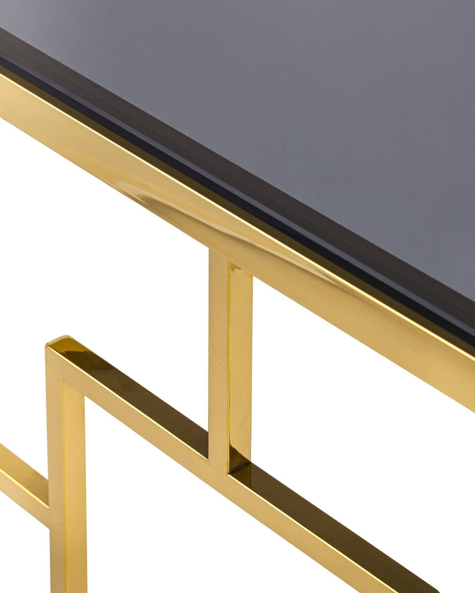 Журнальный столик 55*55 БРУКЛИН стекло smoke сталь золото Stool Group