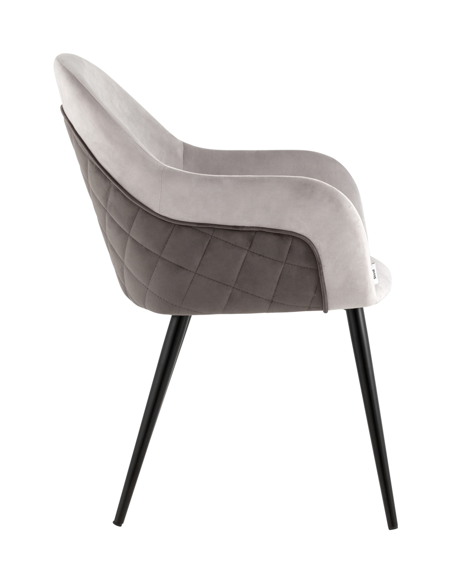 Стул Новел велюр светло-серый с темно-серой спинкой Stool Group