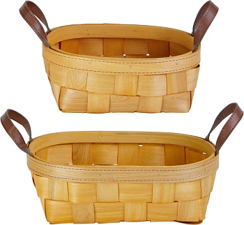 Корзинки бамбуковые с ручками, набор Glasar 57-428