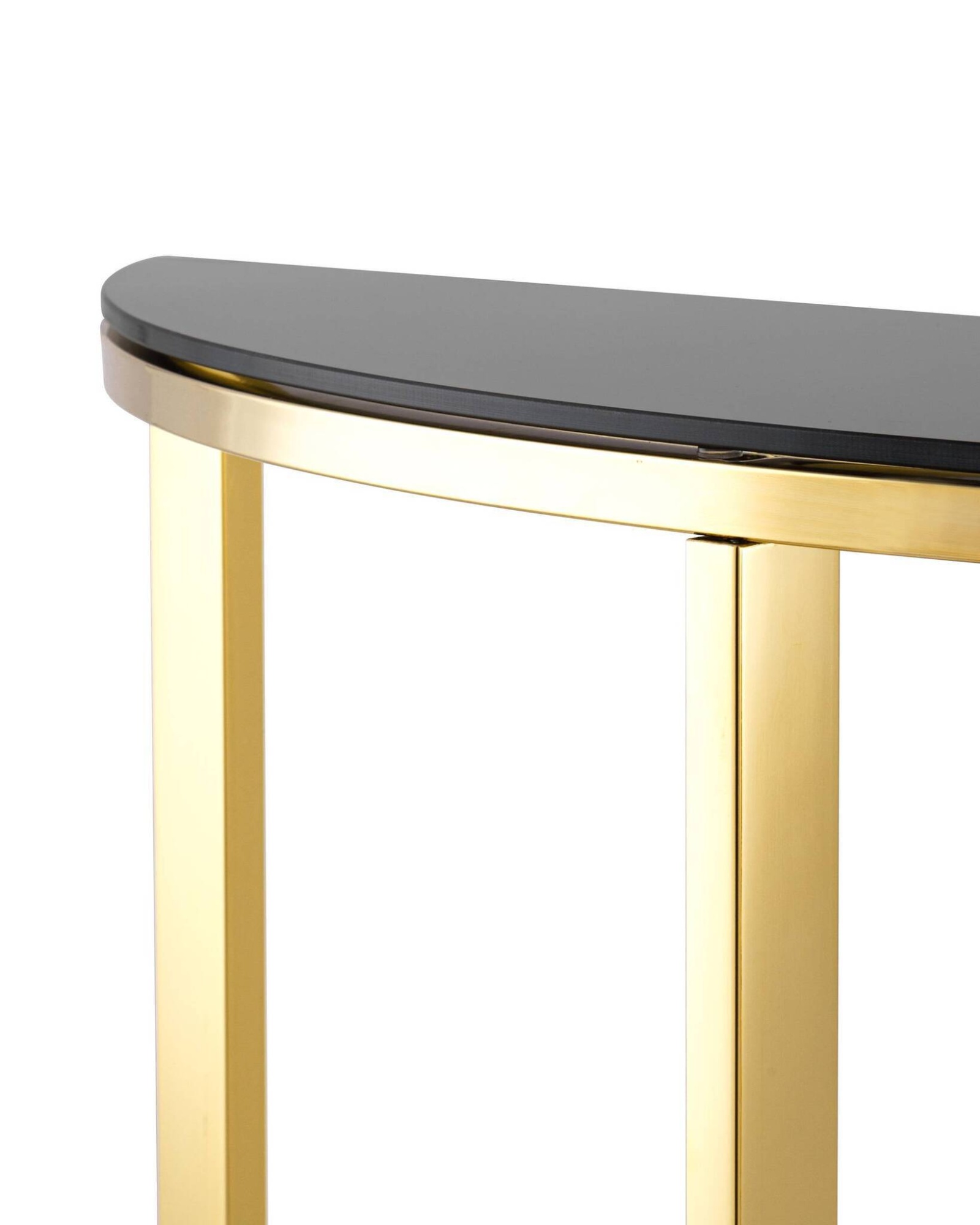 Консоль полукруглая АЛЬБА 115*30 золото стекло черное Stool Group