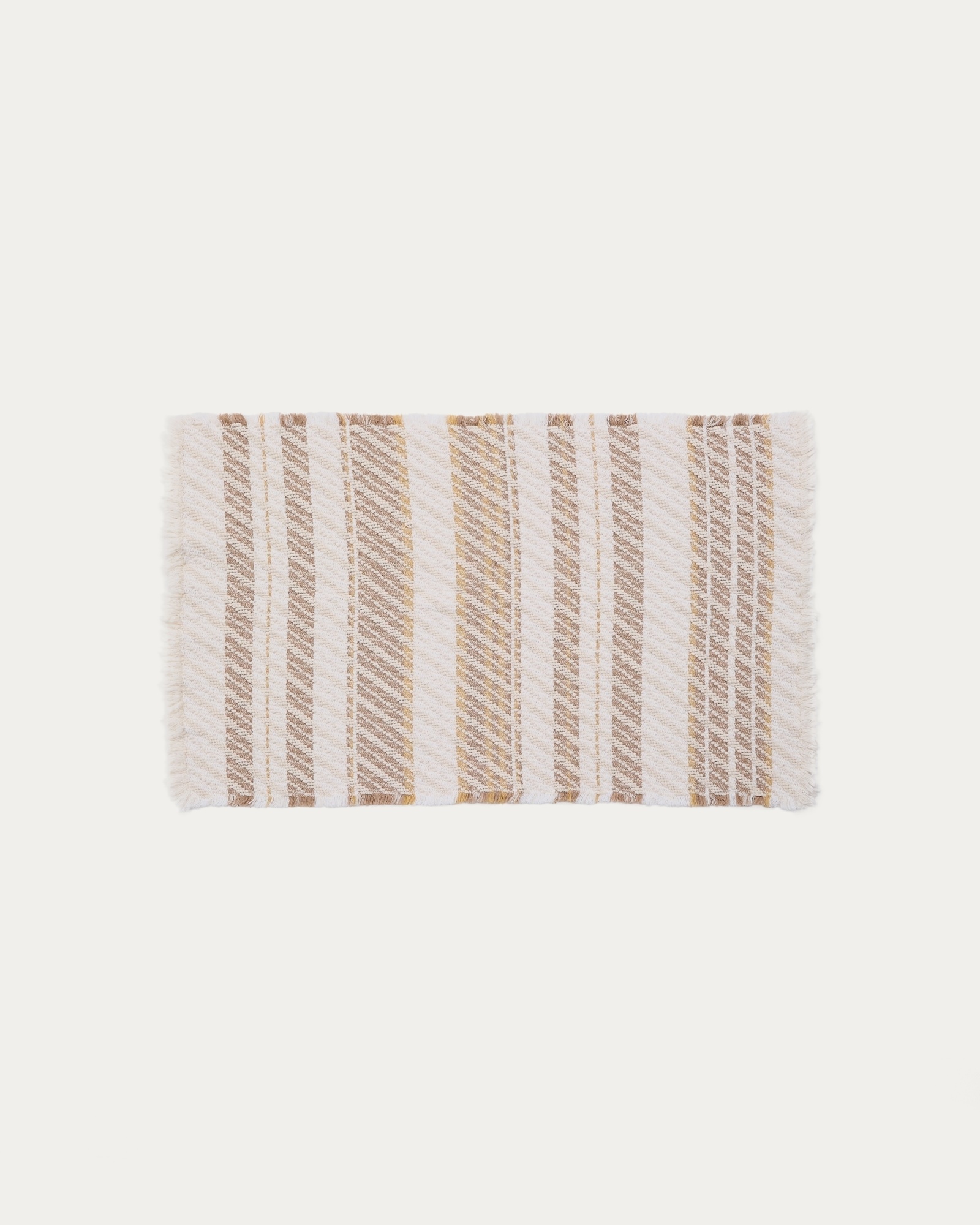 Коврик для ванной Milda из 100% хлопка белого и бежевого цвета с бахромой 50 x 70 см La Forma (ex Julia Grup)