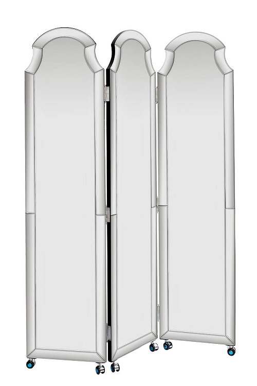 Ширма зеркальная на колесах Garda Decor KFC799