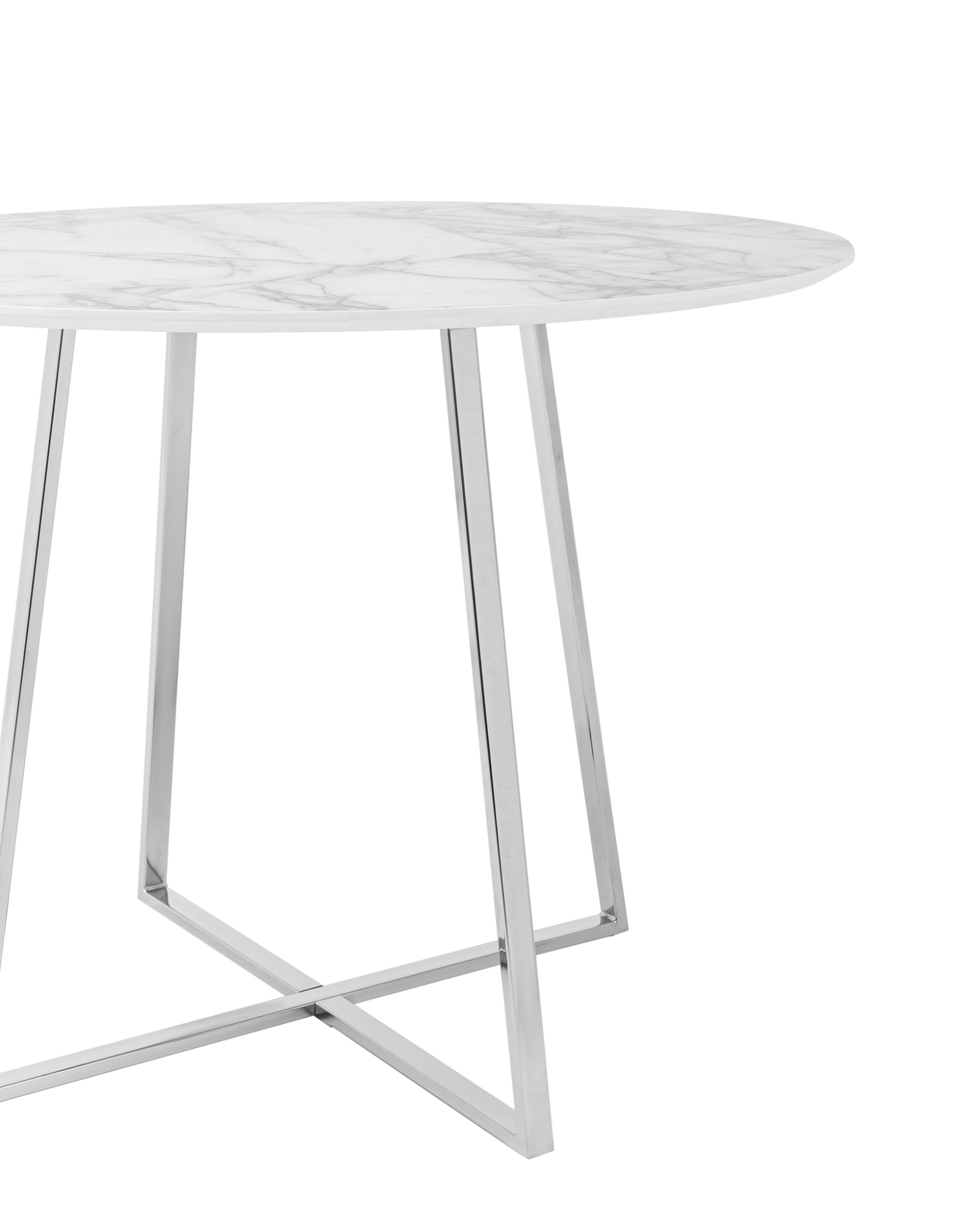 Стол обеденный Дакота 100*100 белый мрамор ножки хром Stool Group