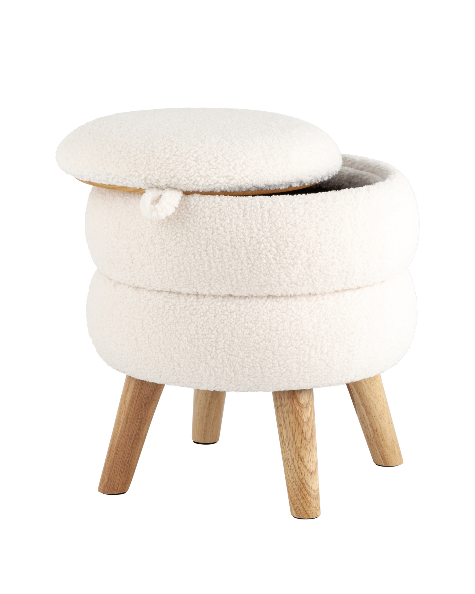 Пуф с ящиком Винни S тедди белый Stool Group