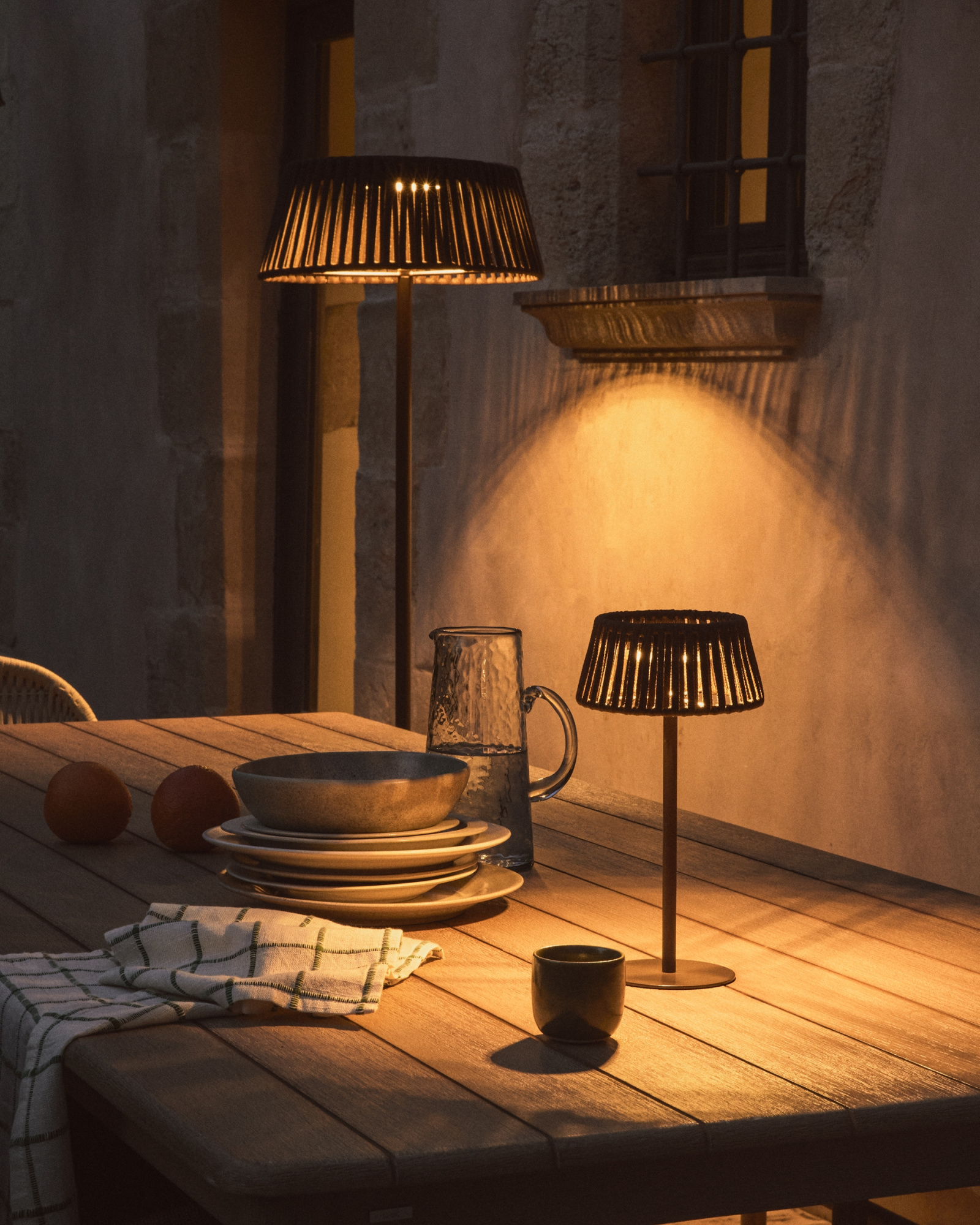 Уличный торшер Aldet на солнечных батареях коричневый, диаметр 46 см La Forma 482389