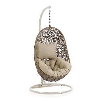 Florina Подвесное кресло с светло-серой ножкой коричневое La Forma (ex Julia Grup)