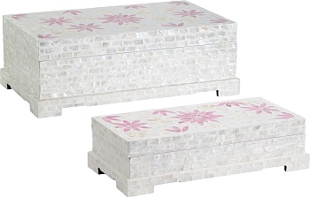 Шкатулки с отделкой раковинами устриц, набор Glasar 67-003-W