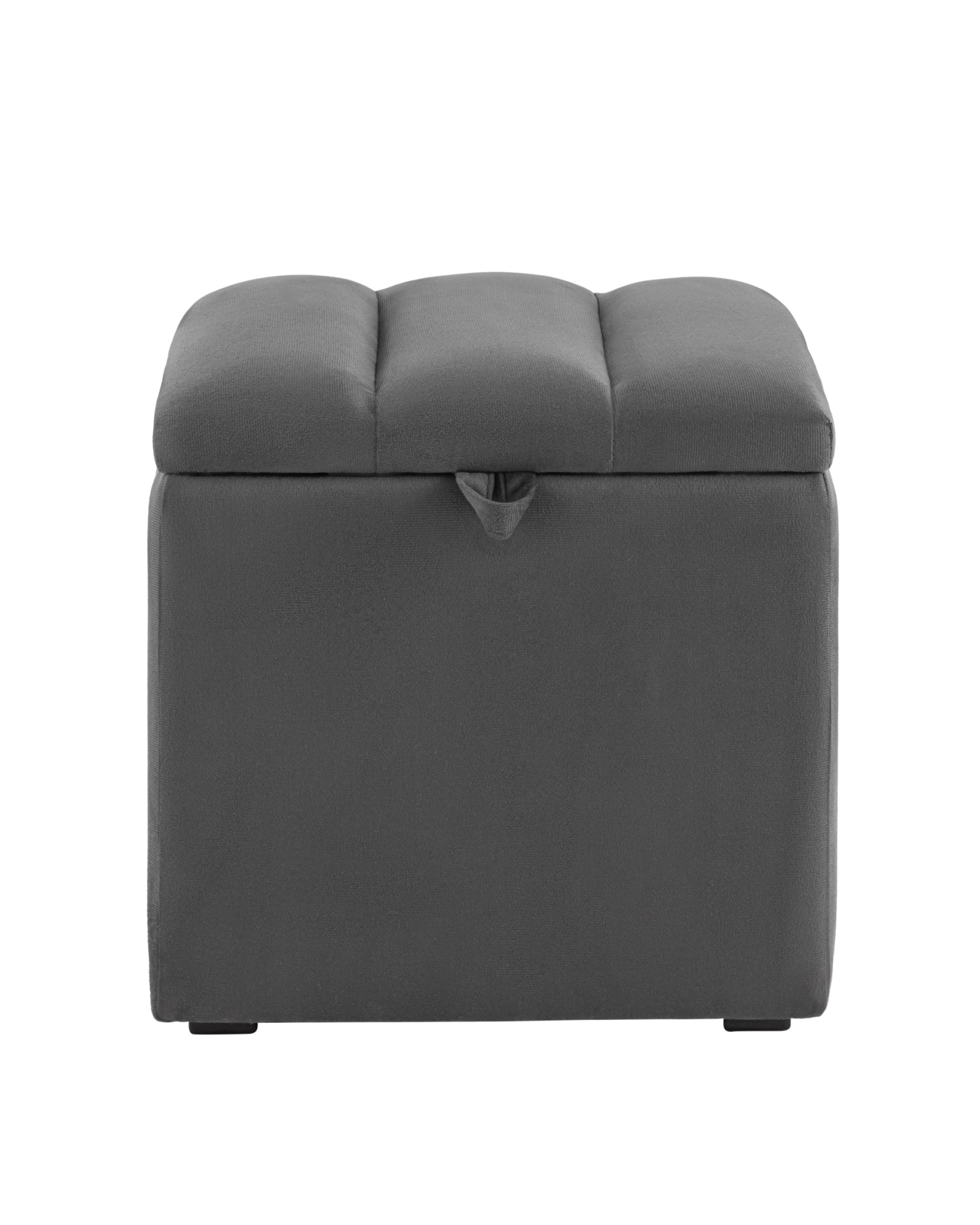 Пуф с крышкой Нильсон велюр тёмно-серый Stool Group