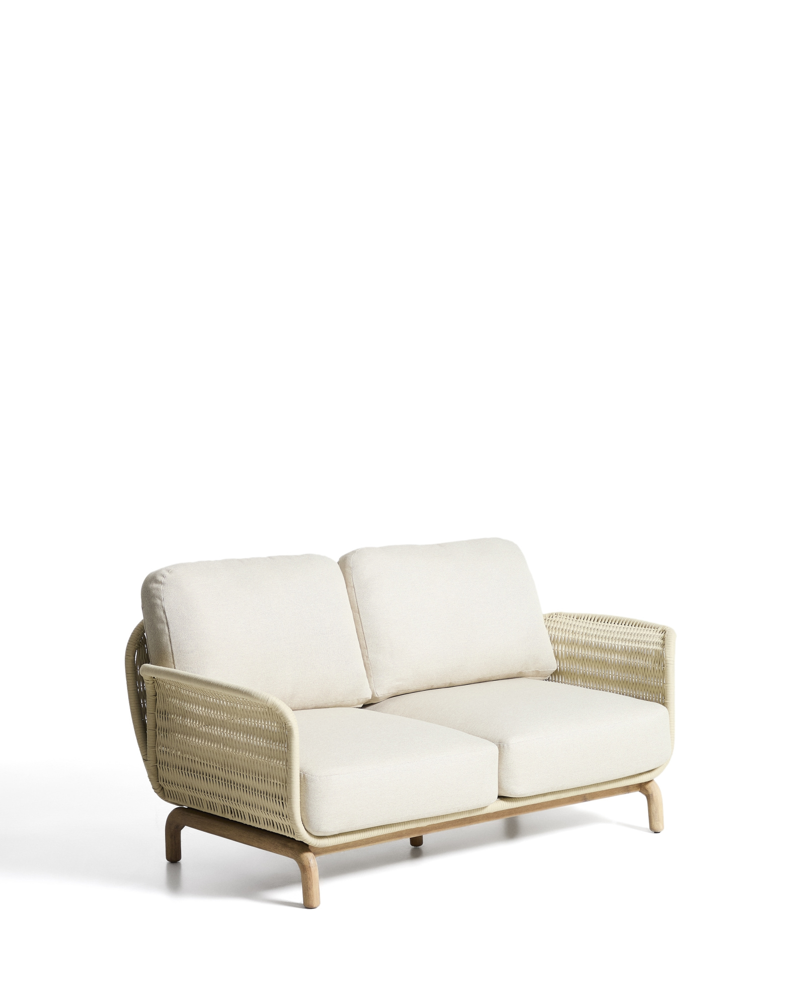 Уличный диван Alipa из акации и веревки цвета экрю 165 см La Forma 481323