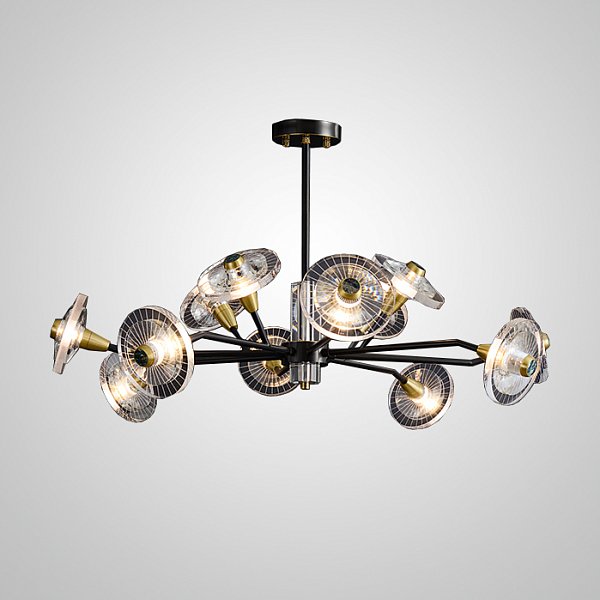 Потолочная люстра JANICA L12 Brass Black by ImperiumLoft