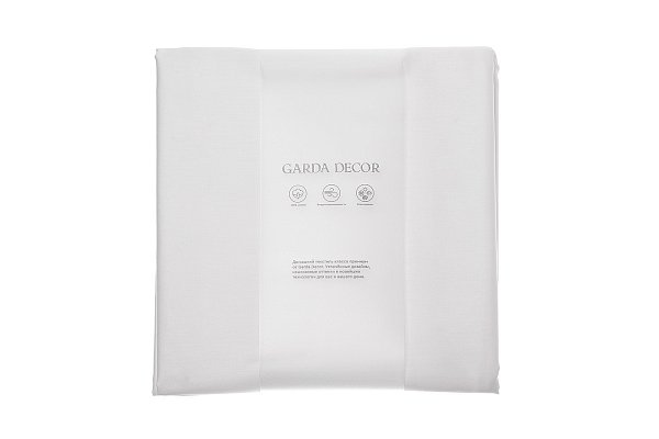 Простыня сатиновая 240х180см белая Garda Decor 107TD-D000G-PROS BEL