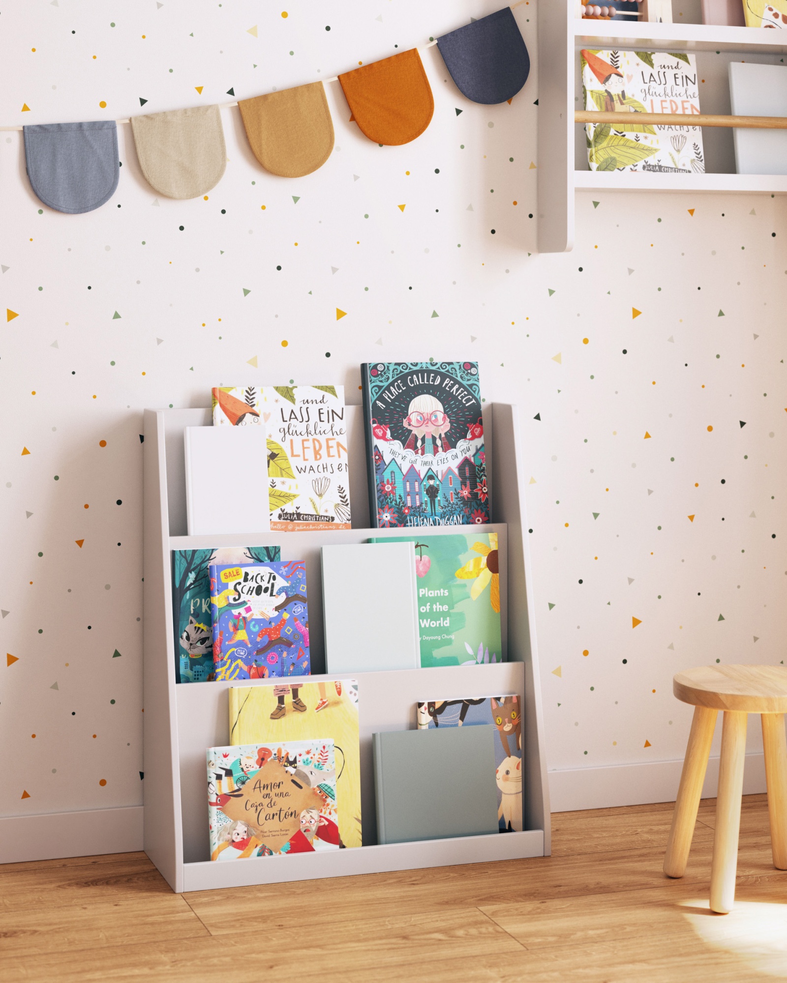 Книжный шкаф Adiventina из МДФ белого цвета 59,5 x 69,5 см La Forma (ex Julia Grup)