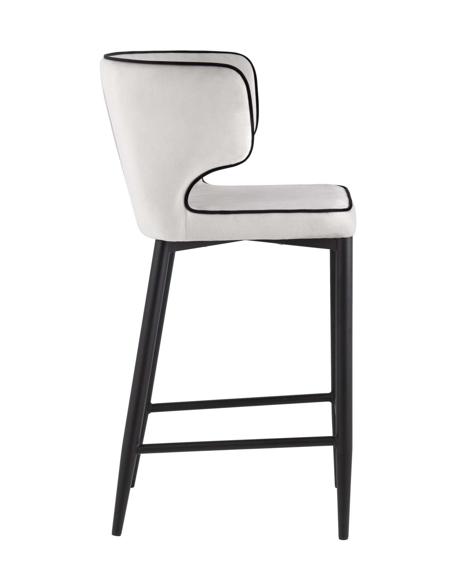 Стул полубарный Матео с кантом велюр светло-серый Stool Group