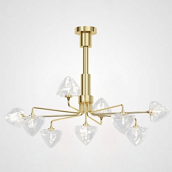 Люстра на штанге ICE 9 lamps Gold by ImperiumLoft