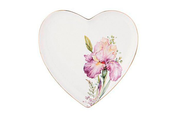 Тарелка в форме сердца "Ирисы" 21,5 см Garda Decor 590-364