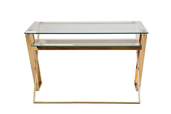 Стол письменный прозрачное стекло/золото Garda Decor GY-07910