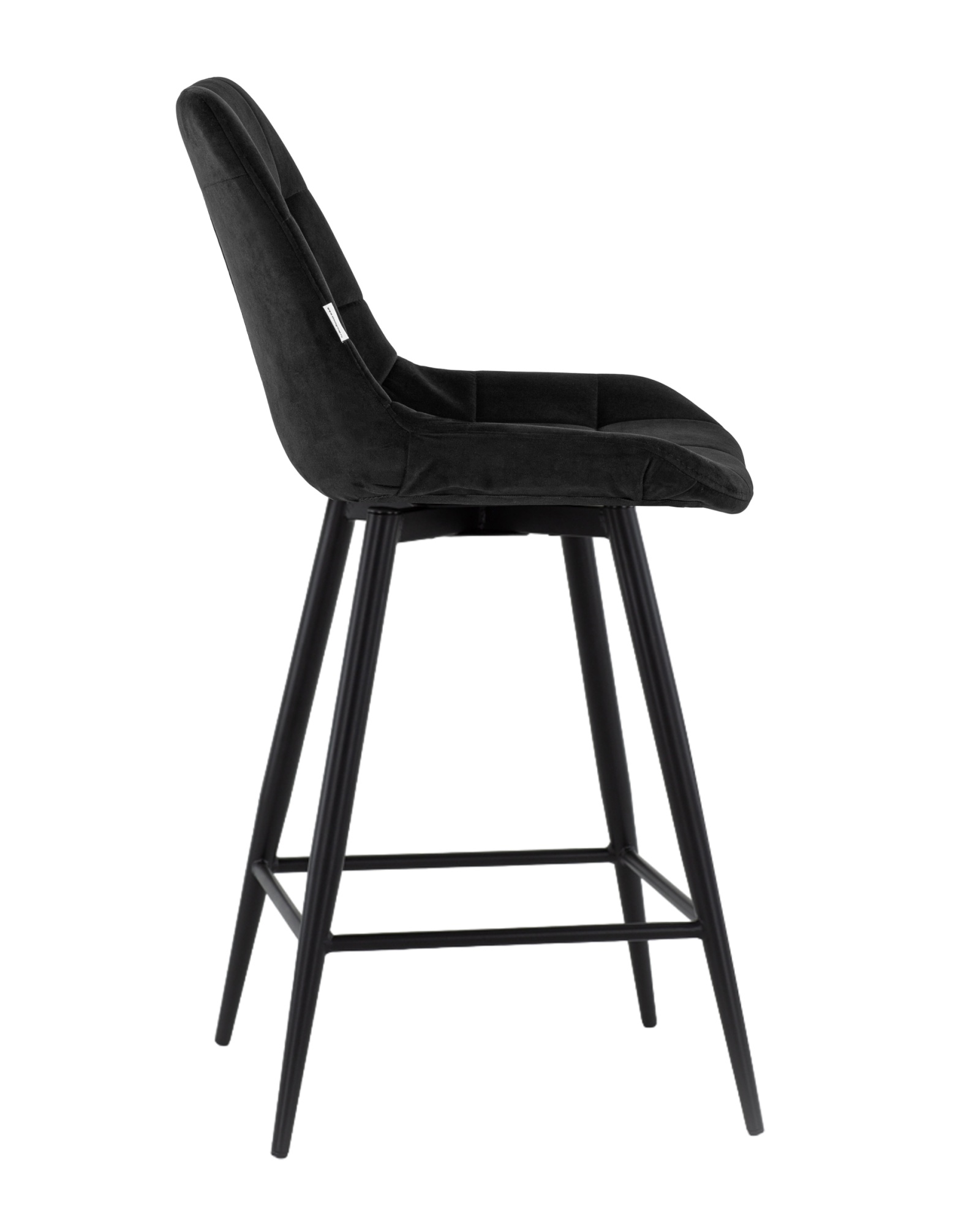 Стул полубарный Флекс с поворотным механизмом  велюр черный Stool Group