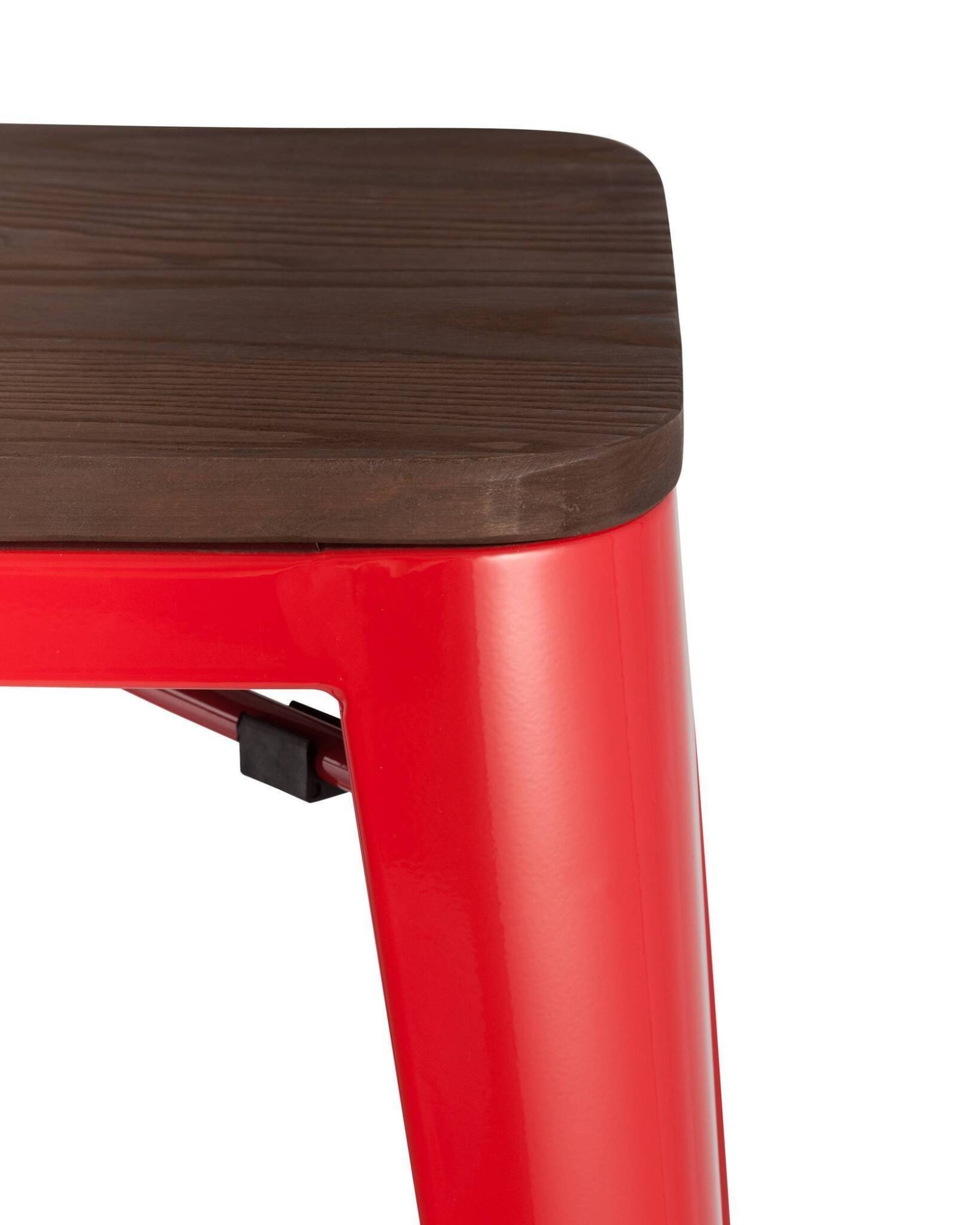 Стул барный TOLIX WOOD красный глянцевый Stool Group