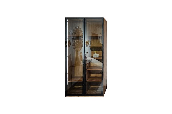 Шкаф Alto двухдверный с полками цвет орех Garda Decor GD-10003