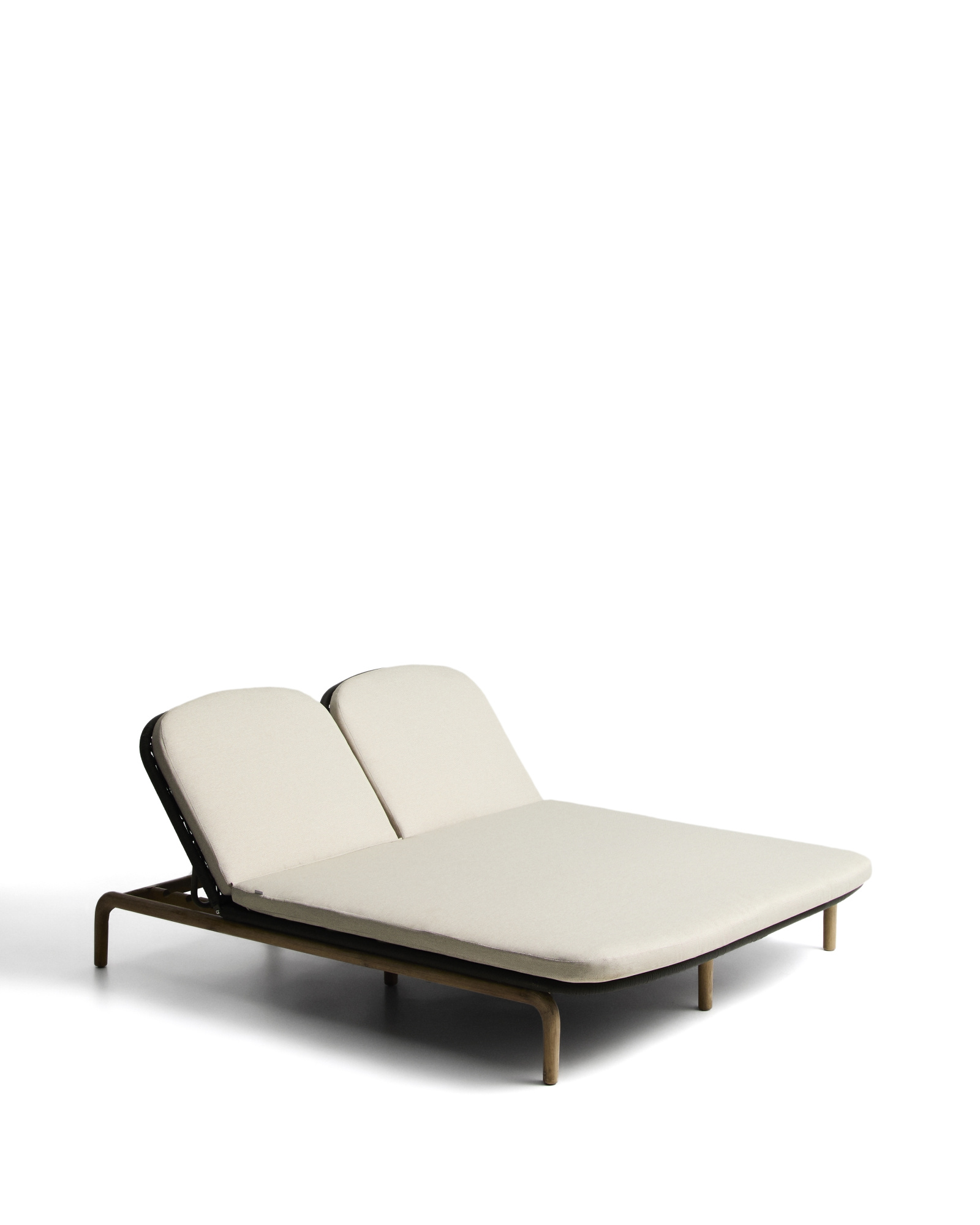 Двойной шезлонг Alipa из массива акации и веревки темно-серого цвета La Forma 481345