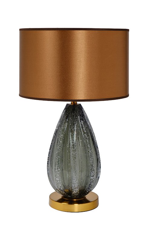 Лампа настольная серо-зеленое стекло (коричневый плафон) Garda Decor K2TL-07233