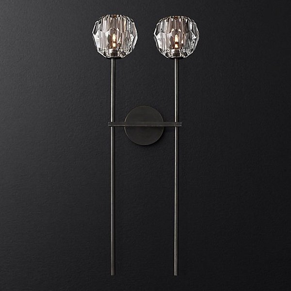 Бра Restoration Hardware Boule De Cristal Grand Double Sconce Bronze