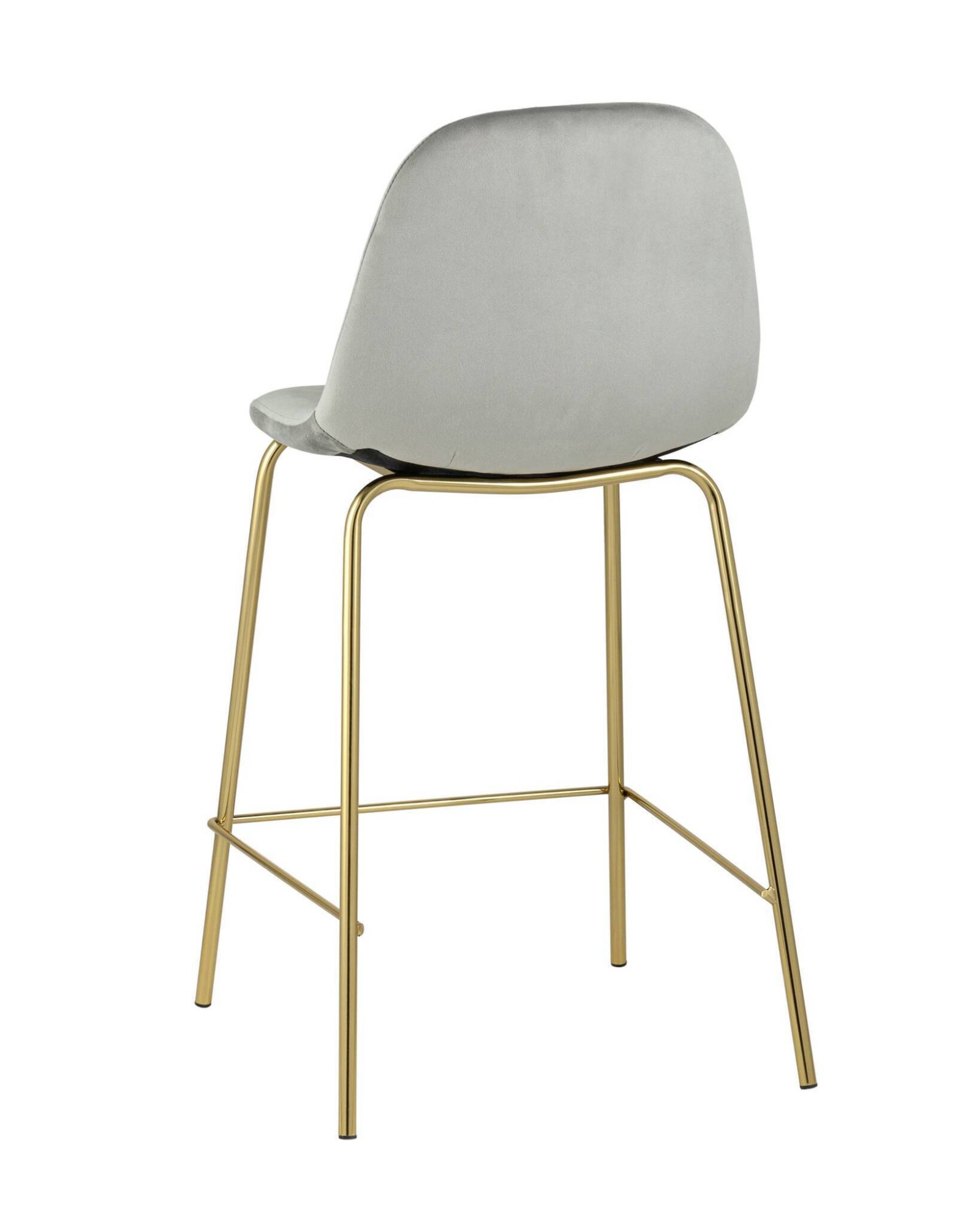 Стул полубарный Валенсия велюр серый золотые ножки Stool Group