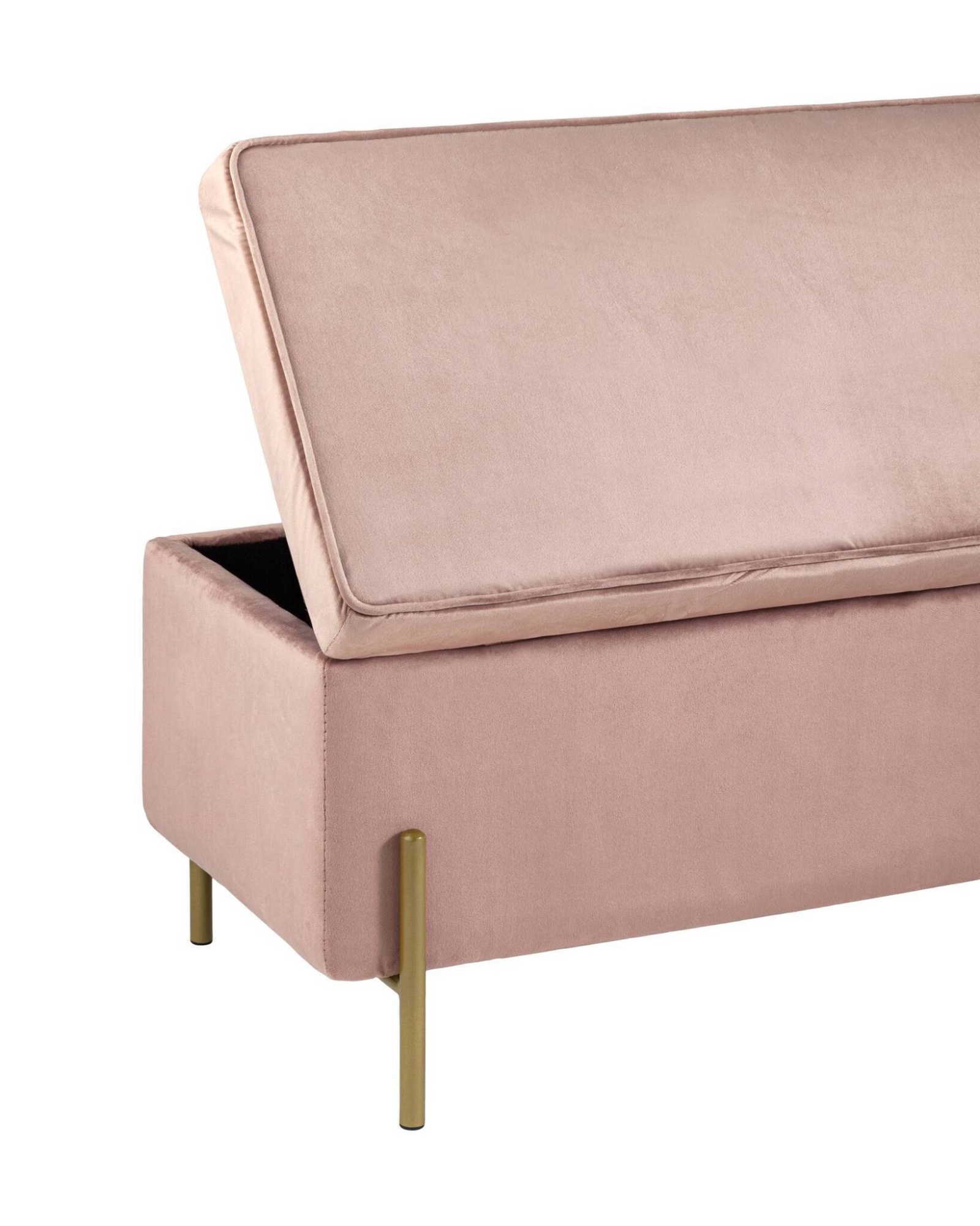 Банкетка Тюдор с ящиком велюр розовый Stool Group