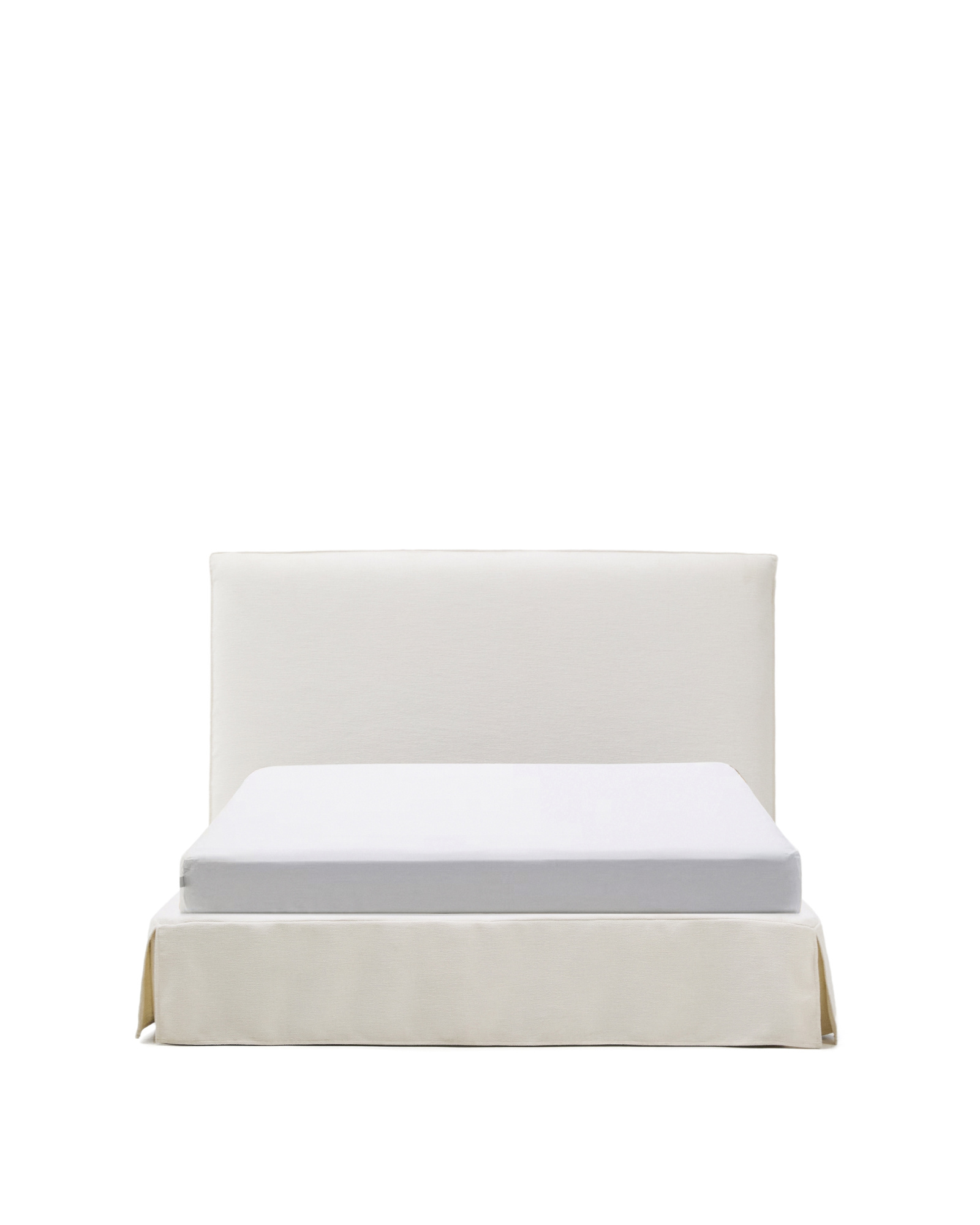 Кровать Jaira из белого шенилла со съемным чехлом для матраса 160x200 см La Forma 447725