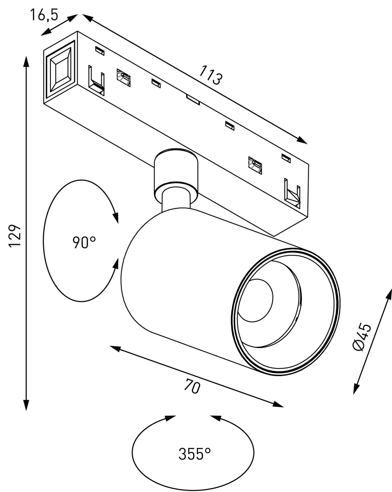 Трековый Светильник-спот светодиодный Lumker SY-LINK-SP-BL-6-WW