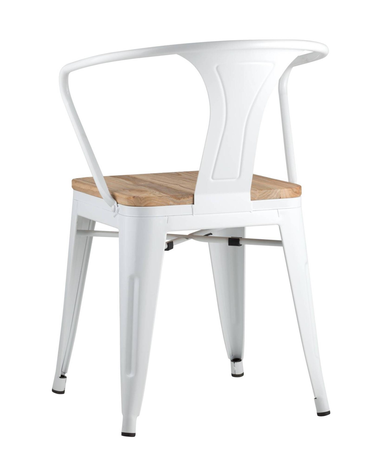 Стул TOLIX ARM WOOD с подлокотниками белый Stool Group