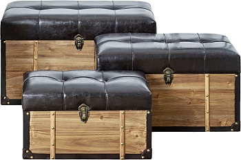 Пуфы-сундуки, набор Glasar 49-257/BCM