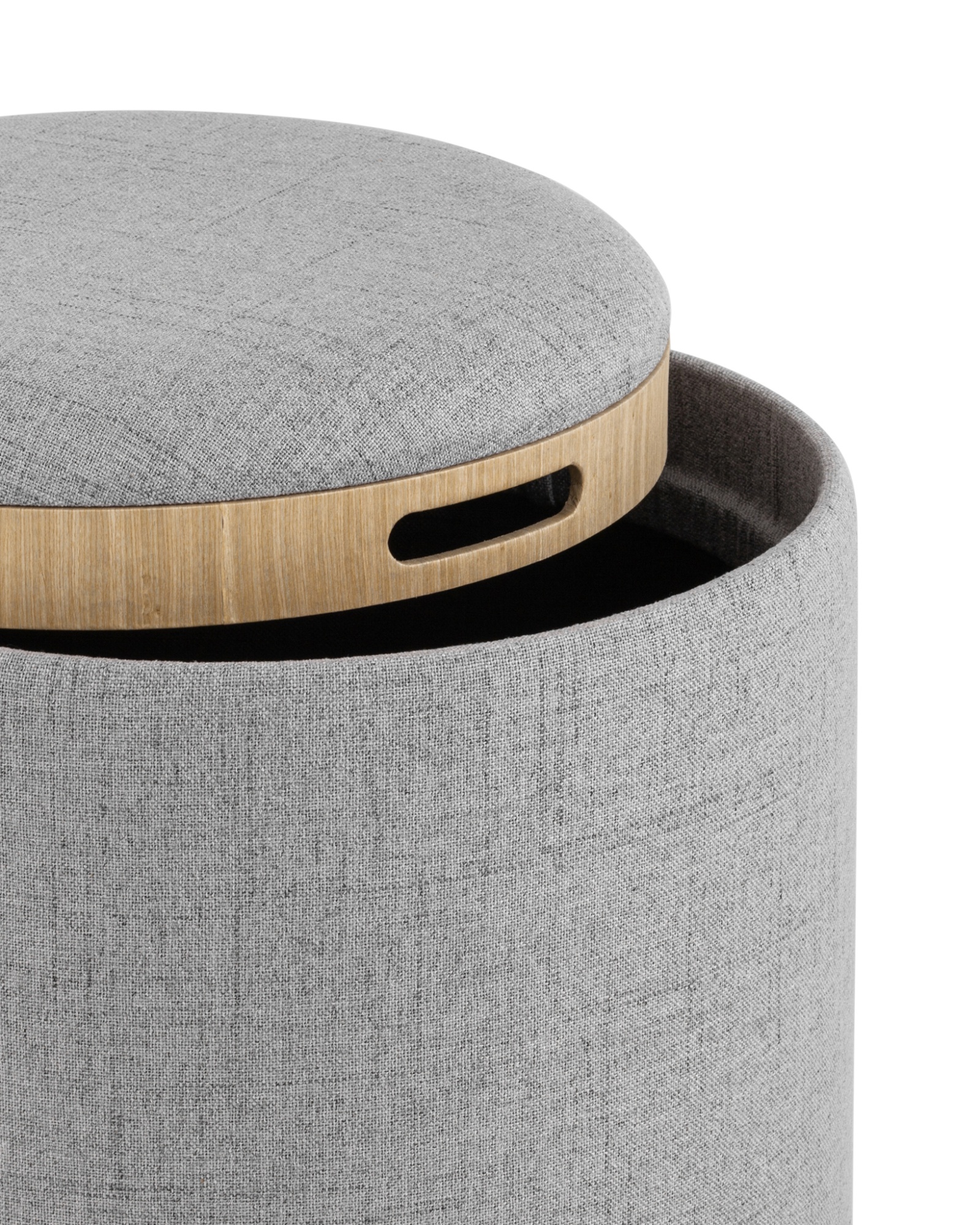 Пуф-столик с ящиком Хюгге S рогожка серый Stool Group