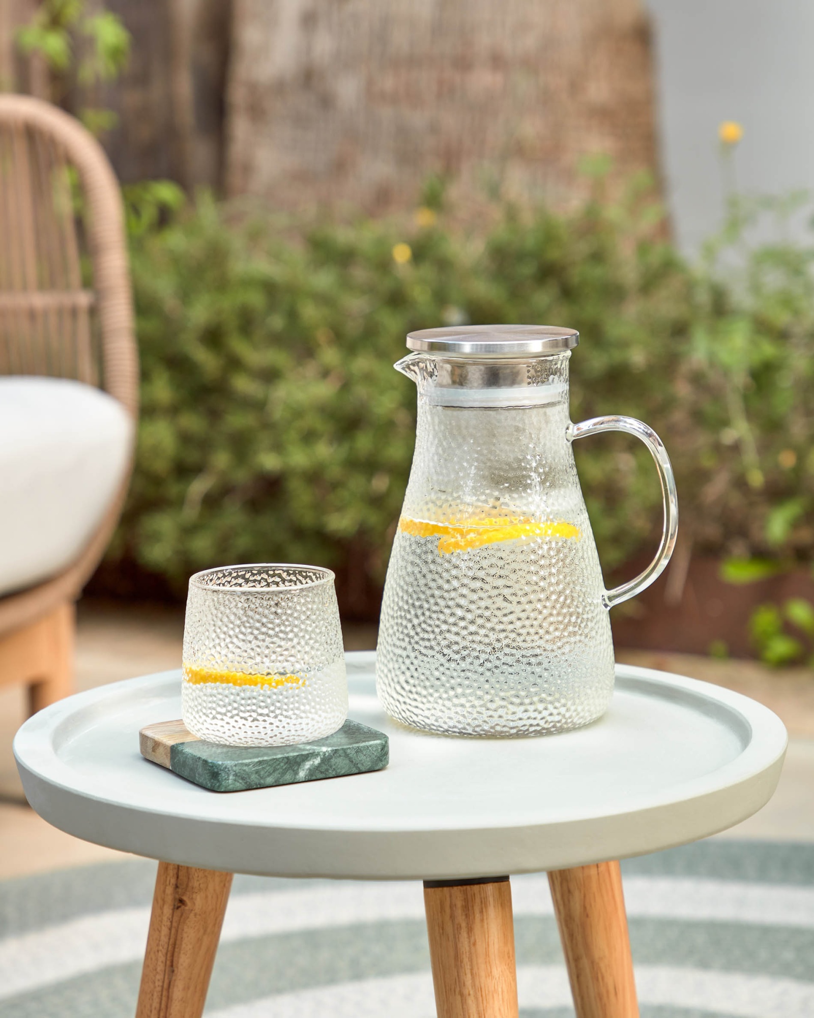 Wilmina набор из 4 подставок из зеленого камня и дерева La Forma (ex Julia Grup)