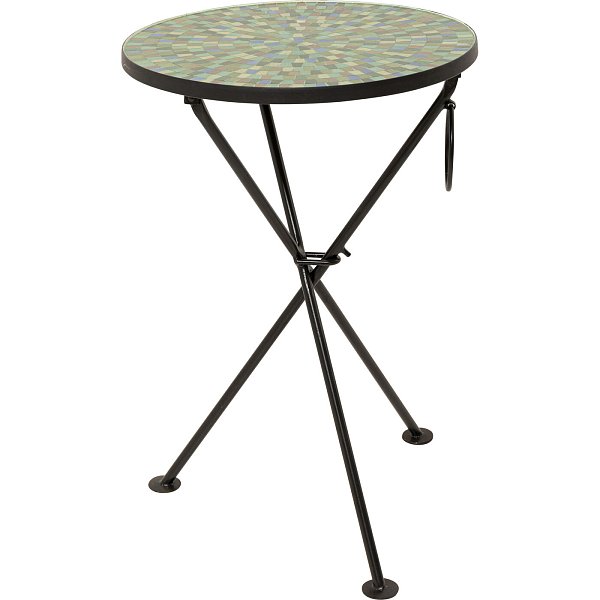 Приставной стол Clack Mosaic Green Blue Ø35cm KARE 70313