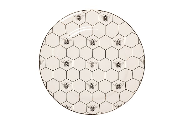 Тарелка обеденная Honeycomb Пчелки 26 см Garda Decor 26FC-TAR-HONEYCOMB-26/1
